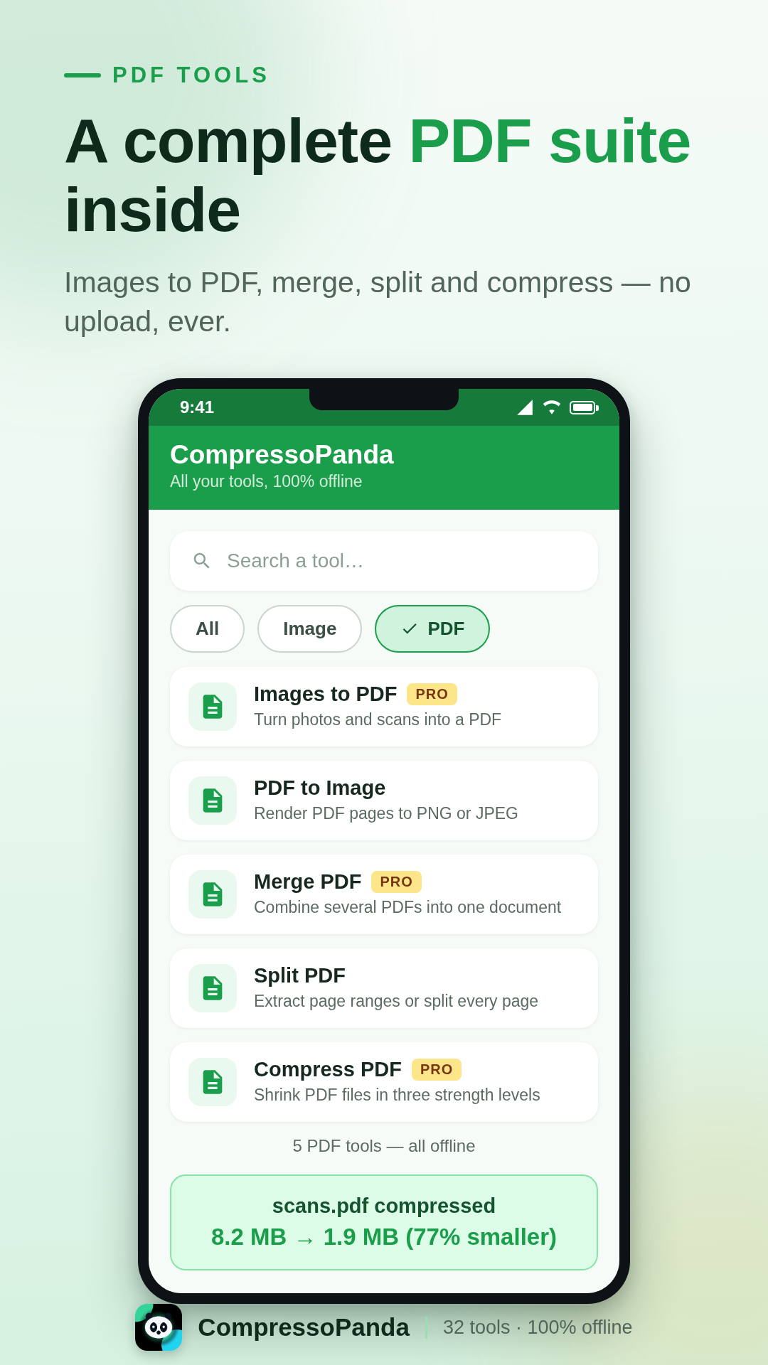 Capture d'écran Play Store : PDF Tools